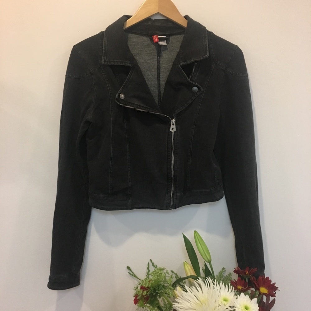 h&m denim moto jacket